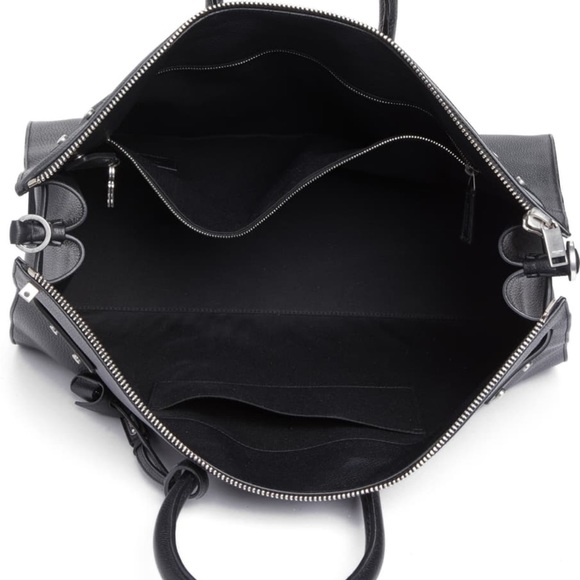 SAINT LAURENT Large Zipped Supple Sac de Jour Duffel Bag w/ chain strap - Picture 6 of 10